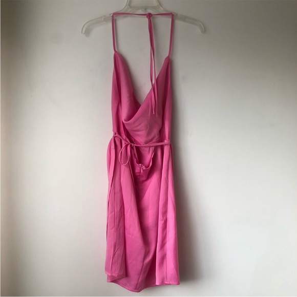 Princess Polly Pink  Ensley Open Back Wrap Dress 12 - Picture 9 of 9